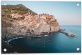 Tuinposter – Huisjes aan de Kust in Cinque Terre, Italië - 60x40 cm Foto op Tuinposter (wanddecoratie voor buiten en binnen)