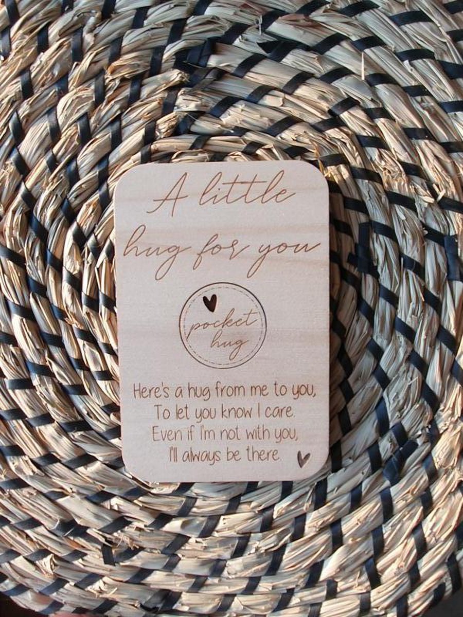 Pocket Hug - Knuffelmunt - Kleinigheidje - Hart onder de riem - Kaartje - Pockethug - Wensmunt - Munt