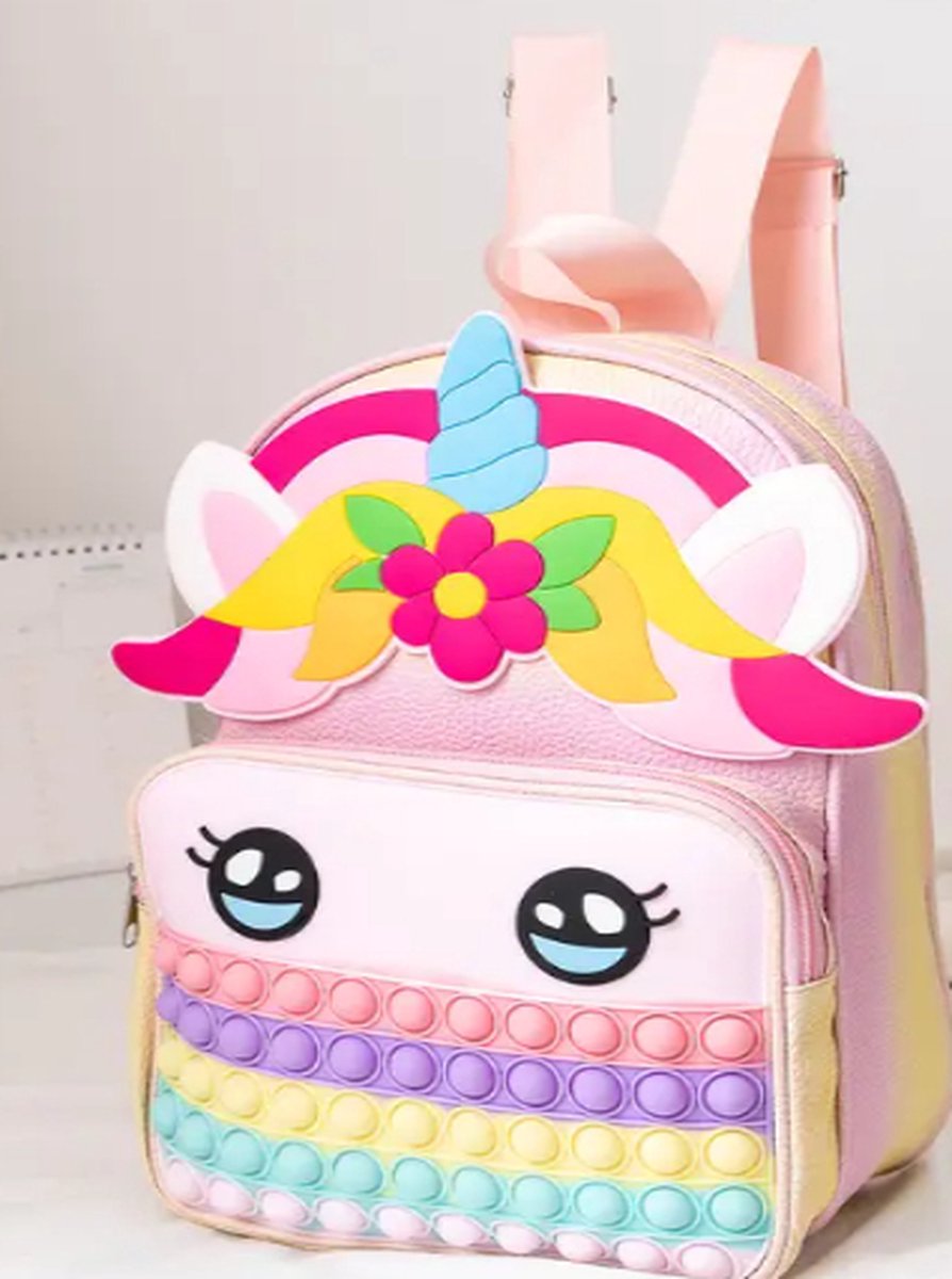 Pop It Rug Grote Pop it met Ogen Regenboog Rugzak - Pop it met leer rugzag - 3 tot ...