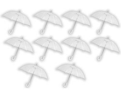 10 stuks Paraplu transparant plastic paraplu's 100 cm - doorzichtige paraplu - trouwparaplu - bruidsparaplu - stijlvol - bruiloft - trouwen - fashionable - trouwparaplu