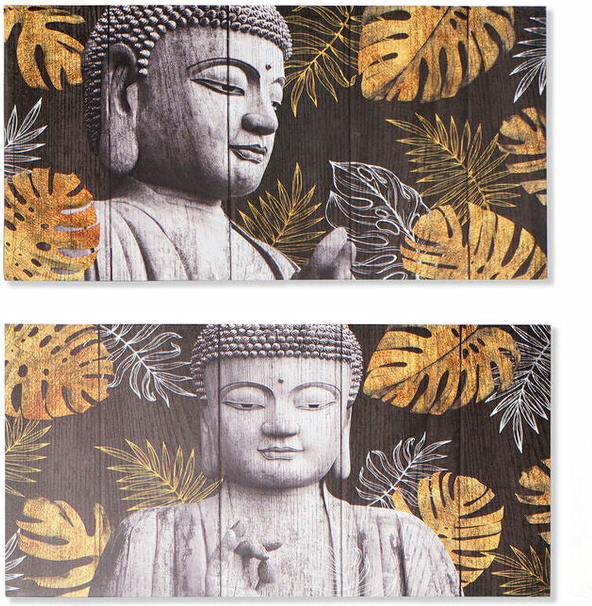 Schilderij DKD Home Decor Boeddha Orientaals (80 x 1,8 x 40 cm) (2 Stuks)
