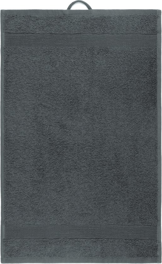 Aude by Mistral Home - Set van 2 gastendoekjes - 100% katoen - 2x 30x50 cm - Donkergrijs