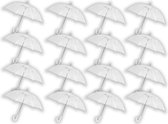 16 stuks Paraplu transparant plastic paraplu's 100 cm - doorzichtige paraplu - trouwparaplu - bruidsparaplu - stijlvol - bruiloft - trouwen - fashionable - trouwparaplu