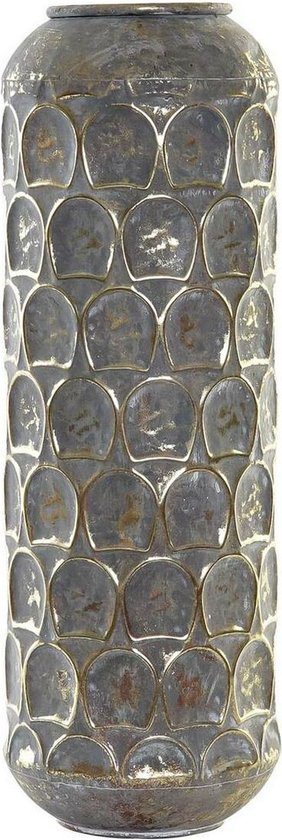 Vaas DKD Home Decor Verouderde afwerking Grijs Gouden Metaal Orientaals 19 x 19 x 47 cm