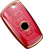 Étui de clé en TPU souple - Rouge Goud métallisé - Étui de clé adapté pour BMW Série 1 / Série 3 / Série 5 / Série 7 / X1 / X3 / X4 / X5 / F20 / F30 / F31 / F34 / M - Étui de clé flexible - Étui de clé - Accessoires de vêtements pour bébé de voiture