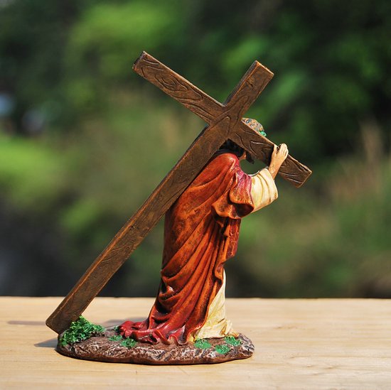 Jezus Draagt Kruis - Beeldje - Katholiek Christelijk - 13cm hoog — afbeelding 2