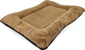 Topmast Soft Pluche Benchmat - Comfort Benchkussen - Beige - Medium - 76 x 53 x 7 cm - Voor Honden - Hondenkussen