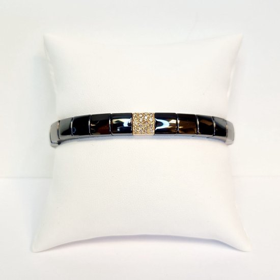 armband - Orotech – 18 karaat goud – keramiek – uitverkoop Juwelier Verlinden St. Hubert - van €886,= voor €699,=