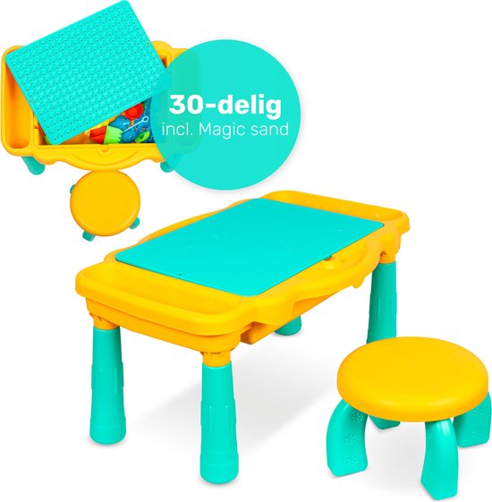 LBB - 3-in-1 - Speeltafel - Voor - Magnetisch zand - Duplo tafel - Incl. Kinetisch zand - Super zand - Speelzand - Blokkentafel - Voor kinderen