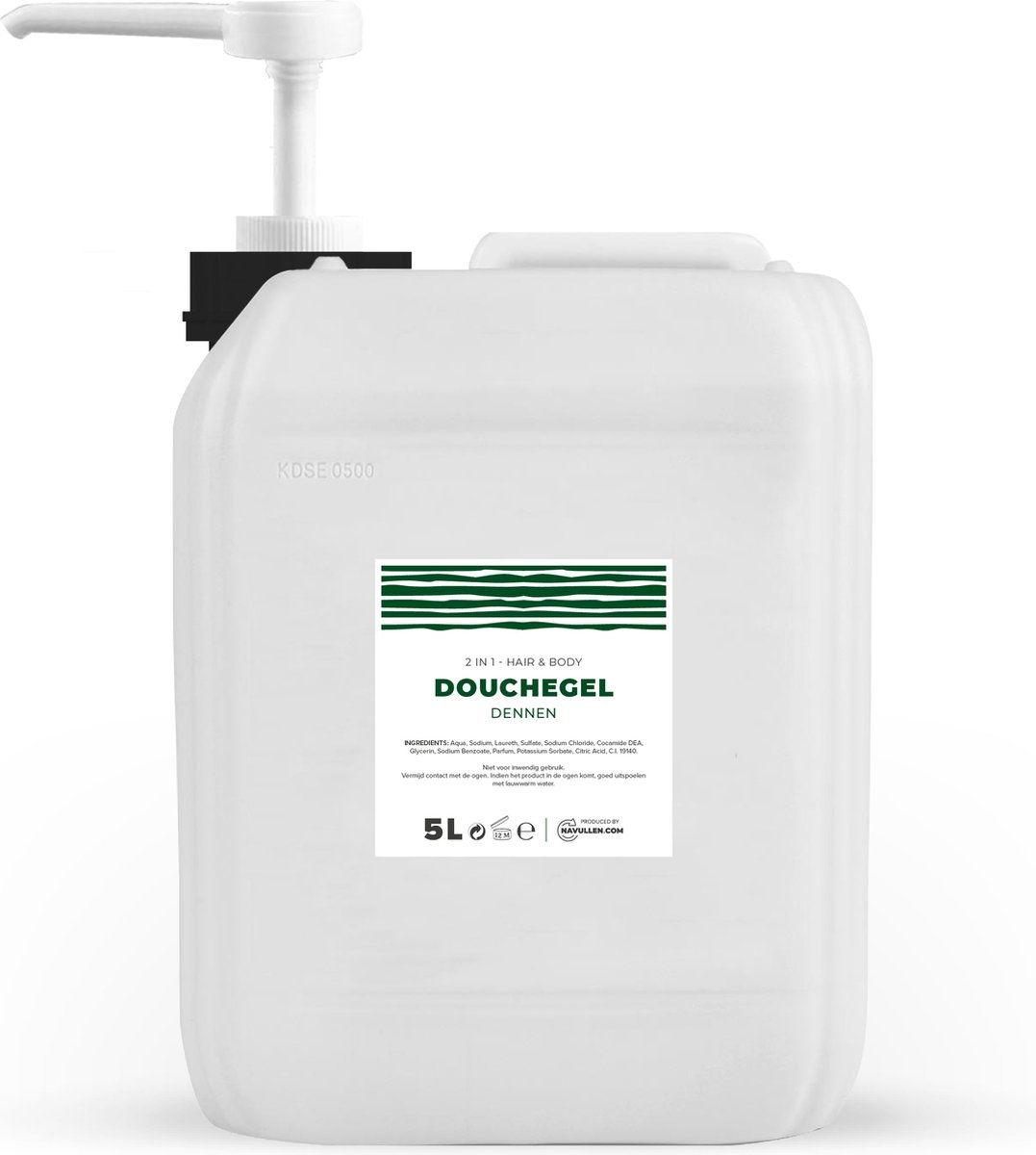 Douchegel - Dennen - 5 Liter - Jerrycan - Met pomp - Hair & Body - Navulling – Navullen
