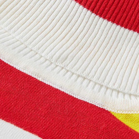 pull de carnaval tricoté | Maillot Oeteldonk | col roulé | Rouge|Blanc jaune | Taille M | Carnaval | Déguisements dames | Déguisements hommes | Apollo