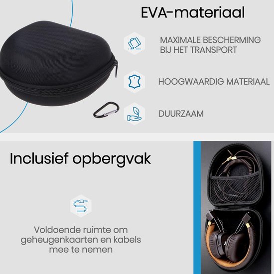 BukkitBow - Carry Case voor Koptelefoon - Beschermhoes voor Marshall Major 1/2/3 Koptelefoon - Zwart van BukkitBow — afbeelding 3