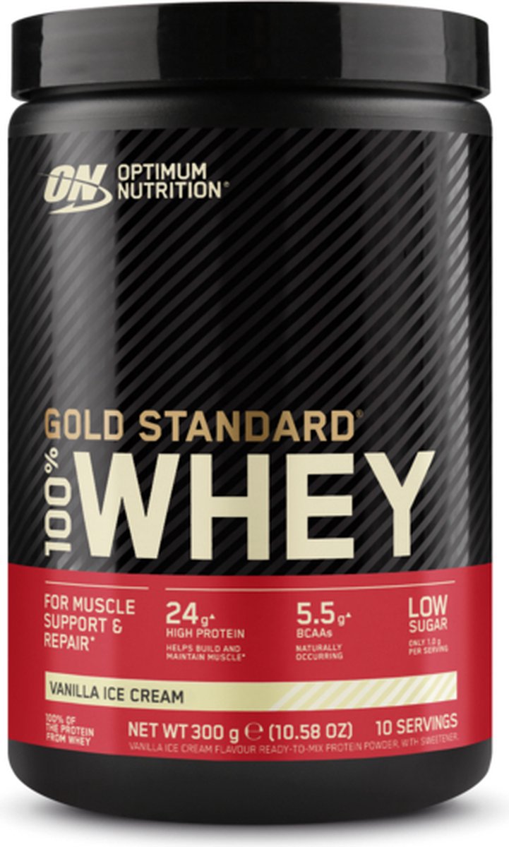 Optimum Nutrition Gold Standard 100% Whey Protein - Vanilla Ice Cream - Proteine Poeder - Eiwitshake - 10 doseringen (300 gram)