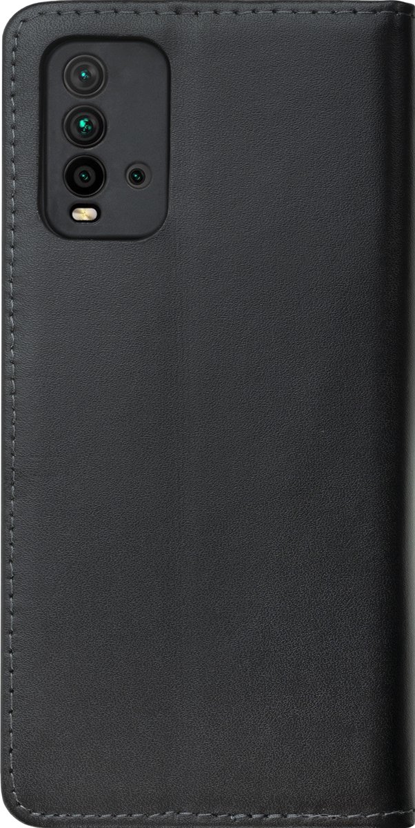 BMAX Leren bookcase hoesje geschikt voor Xiaomi Redmi 9T - Lederen book cover - Beschermhoesje - Telefoonhoesje - Hard case - Telefoonbescherming - Zwart