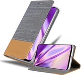 Cadorabo Hoesje geschikt voor Samsung Galaxy A22 4G / M22 / M32 4G in LICHTGRIJS BRUIN - Beschermhoes met magnetische sluiting, standfunctie en kaartvakje Book Case Cover Etui