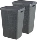 Curver Jute Wasmand met deksel - 58 liter - Donkergrijs – vtwonen