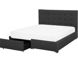 BELIANI ROCHELLE - Bed opbergruimte - Donkergrijs - 140x200 cm - Polyester