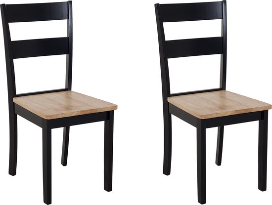 Beliani GEORGIA - Ensemble de 2 Beliani de salle à manger - Zwart - Bois de caoutchouc