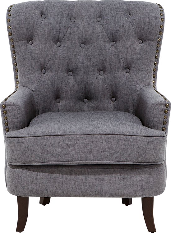 VIBORG II - Chesterfield fauteuil - Grijs - Polyester