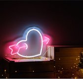 OHNO Neon Verlichting Pierced Heart - Neon Lamp - Wandlamp - Decoratie - Led - Verlichting - Lamp - Nachtlampje - Mancave - Neon Party - Wandecoratie woonkamer - Wandlamp binnen - Lampen - Neon - Led Verlichting - Blauw, Roze
