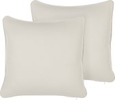 Set van 2 decoratieve kussens HELIOTROPE 45 x 45 cm Wit Effen