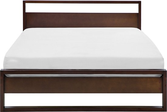 GIULIA - Tweepersoonsbed - Donker - 160 x 200 cm - Dennenhout