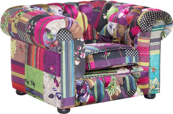 Beliani CHESTERFIELD - Fauteuil - multicolore - polyester