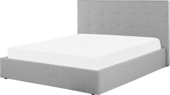 LORIENT - Bed met opbergruimte - Grijs - 160 x 200 cm - Polyester