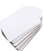 Set 100 labels karton wit - cadeaulabels - prijslabels - geschulpt - 9.5x4.5 cm.