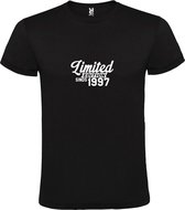 Zwart T-Shirt met “Limited sinds 1997 “ Afbeelding Wit Size XS