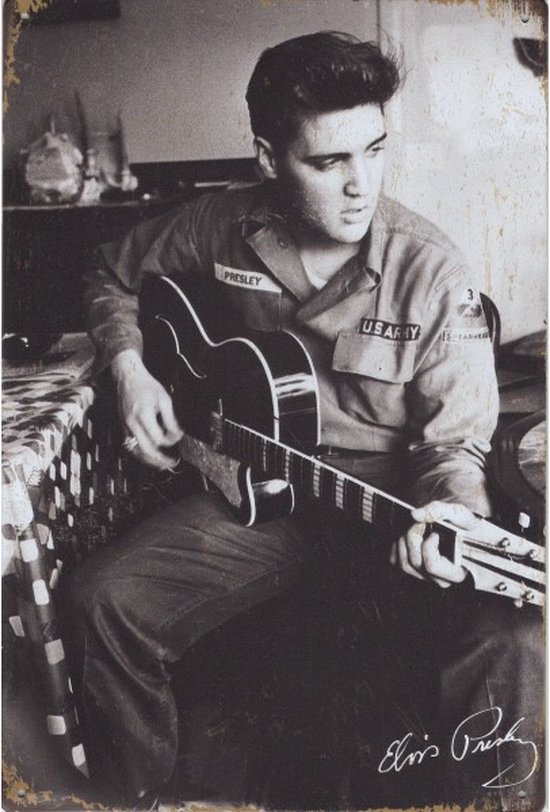 Plaque Murale - Elvis Presley Dans L'US Army