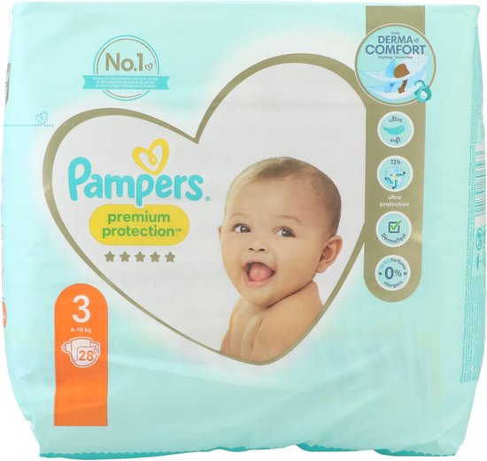 Pampers Premium Protection - Taille 3 - 28 pièces (6 - 10kg)