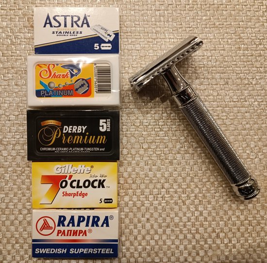 Scheerset – Edwin Jagger DE89 knurled chroom starter set