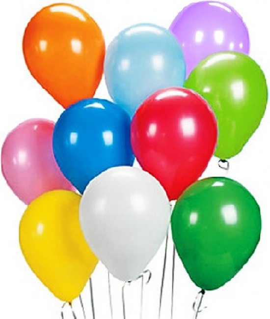 Helium ballonnen 100 stuks assortie kleuren nr 12