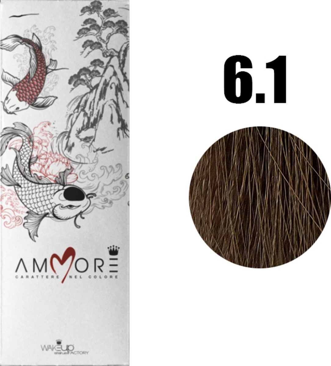 AMMORE 6.1 Dark Ash Blonde 200ml (2 X 100ml) - Haarverf organische formule van KALMS : Een mix van keratine, aloë vera, melk, honing en sericine