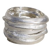 Schitterende Zilveren Brede Gewikkelde Ring 19.75 mm. (maat 62) model 10 Carmen