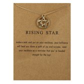 Bixorp Luck Gouden Dames Ketting met Pentagram - " Rising Star" - 45/50cm - Cadeau voor Vrouw - Goudkleurig