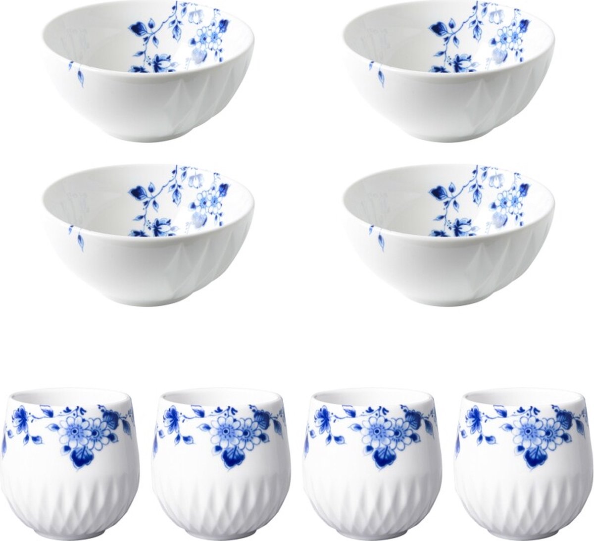 Heinen Delfts Blauw | Blauw Vouw Samen ontbijten | 2-delig | 4 pers.