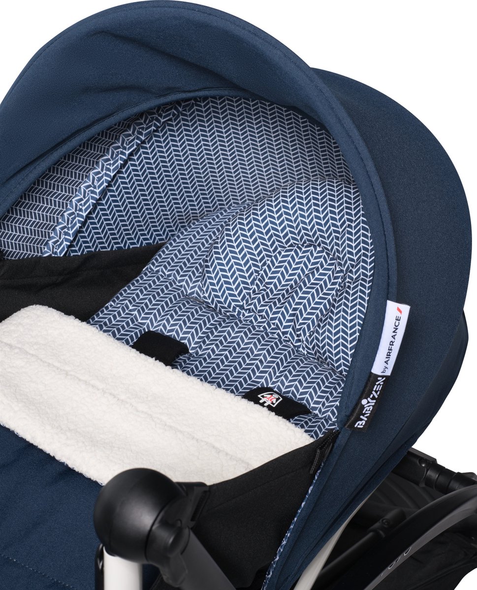 BABYZEN YOYO 0+ Newborn Pack, Air France Blue - Dit pakket bevat een matras, zonnekap, hoofdsteun & deken - Vereist een YOYO2-frame (apart verkrijgbaar) - Babyzen