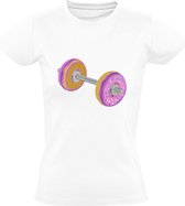 Donut Gewichtheffen Dames T-shirt - fitness - sportschool - eten - gym - sport - snoep - grappig
