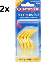 Lactona FlexPicks 2in1 XS/S Geel in blister - 2 x 20 stuks - Voordeelverpakking