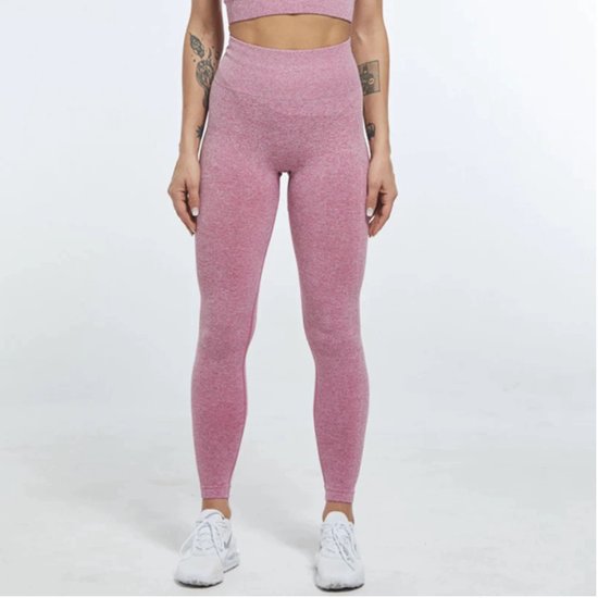 Gym Revolution - Sportlegging dames - Sportkleding dames - Sportbroek dames - Sportlegging - Push up - Shape legging - Sportlegging dames high waist - Hardloopbroek dames - yoga legging dames - Roze Maat M van Gym Revolution — afbeelding 3