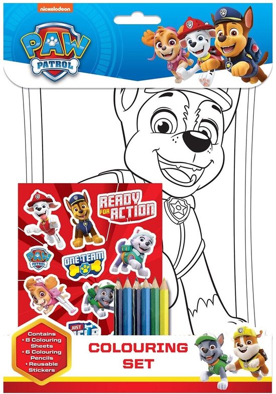 Paw Patrol Tekenset Met Stickers Kleurplaten Potloden En Stickers Paw Patrol Bol Com