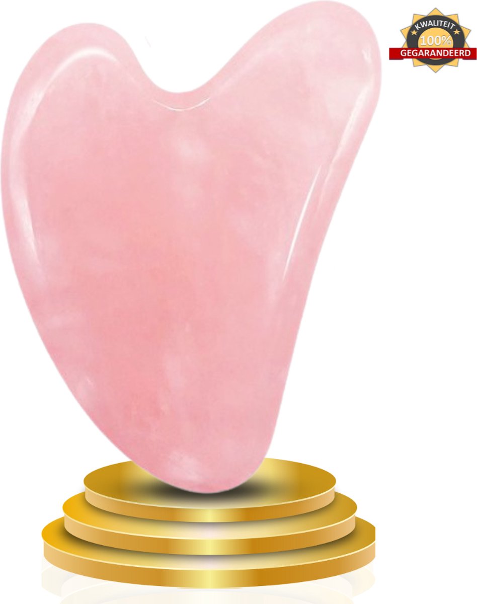 Rose Quartz Premium Gua Sha Schraper – Massagehulpmiddel – Gezichtsmassage – Massage – Ontspanning – Kwaliteit