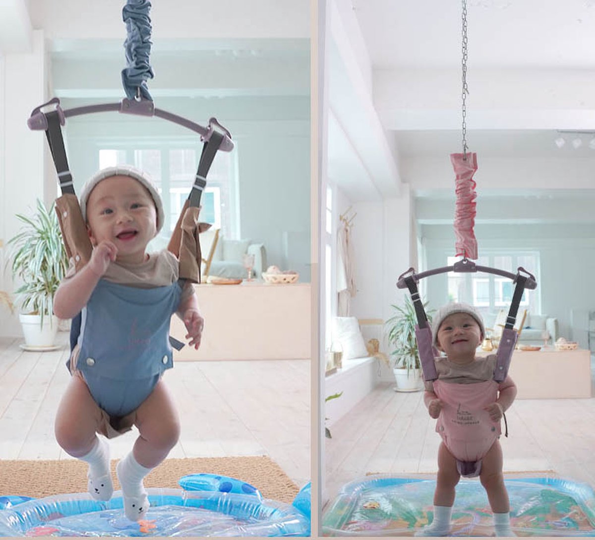 Baby Door Jumper Portatile - Saltatore Regolabile Per Bambini 6-24 Mesi, Blu - Foto 5