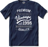 Vintage Legend Sinds 1998 - verjaardag en feest cadeau - Kado tip - T-Shirt - Unisex - Navy Blue - Maat XXL