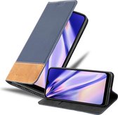 Cadorabo Hoesje geschikt voor Samsung Galaxy A10s / M01s in DONKERBLAUW BRUIN - Beschermhoes met magnetische sluiting, standfunctie en kaartvakje Book Case Cover Etui
