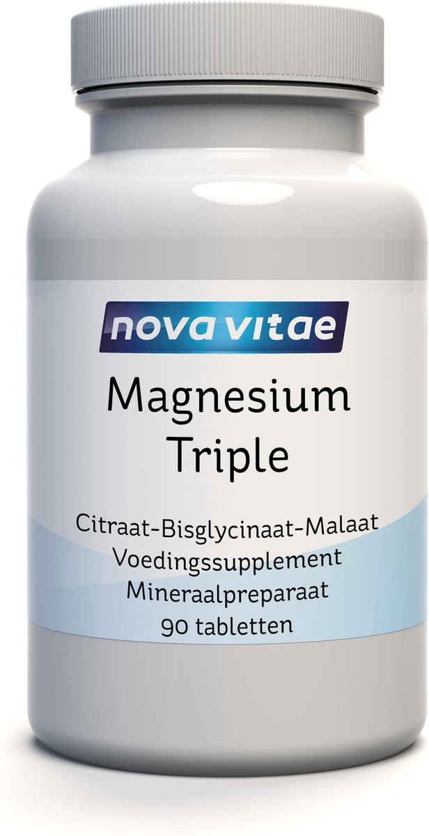 Goedkoopste Nova Vitae - Magnesium Triple - 90 tabletten - Voor zenuwstelsel, spieren en geestelijke energie - Vegan