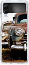 TPU Silicone Hoesje Samsung Galaxy Z Flip 4 Telefoonhoesje Vintage Auto