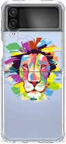 Souple Housse pour Samsung Galaxy Z Flip 4 Coque Téléphone Couleur Lion